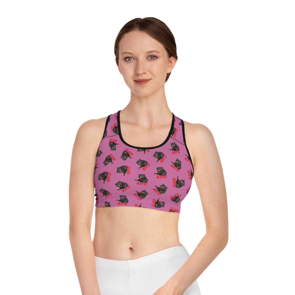 RAW: "RAT" (Multi) - Women's Sports Bra - Pink
