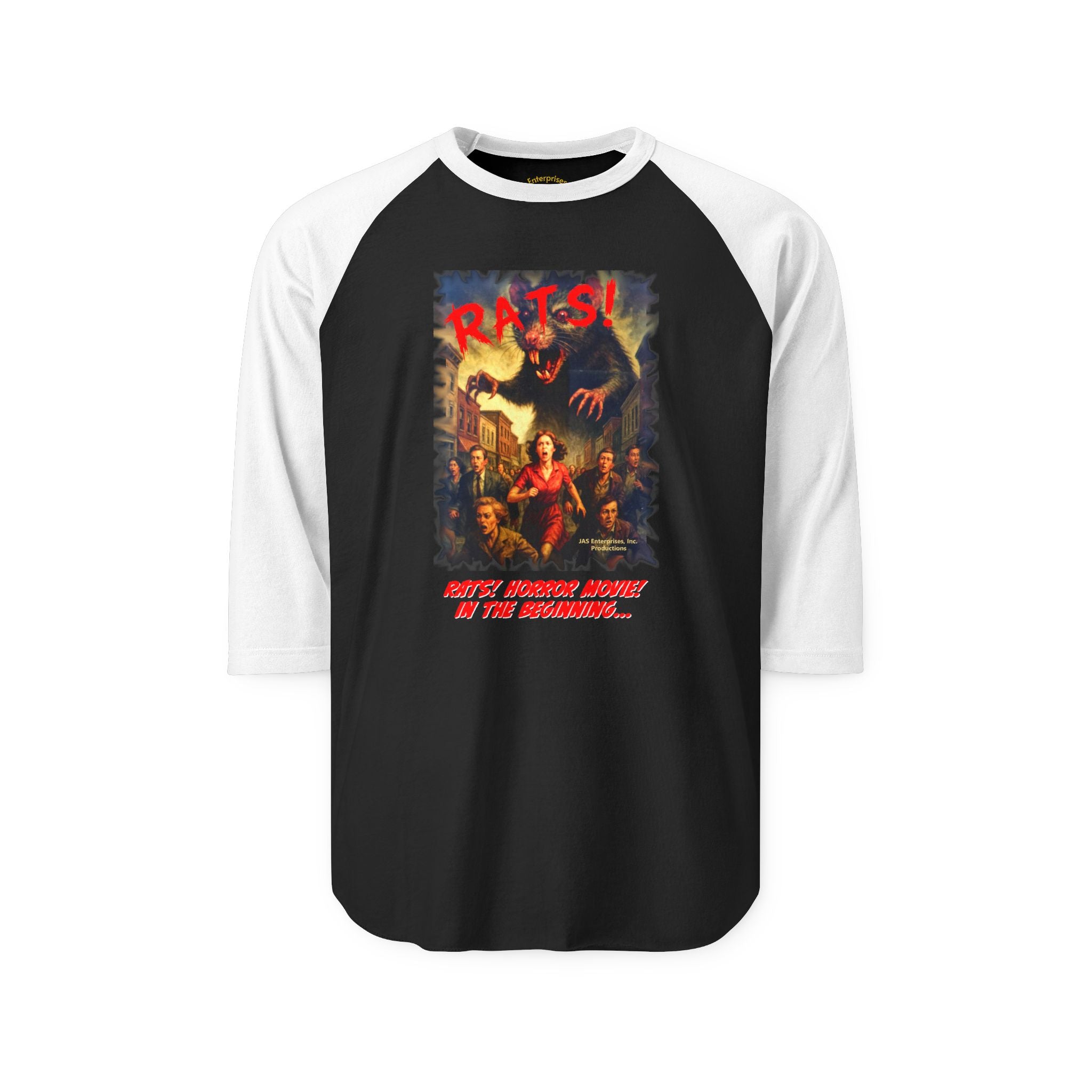 RRS: "RATS!" Movie Title Logo - Unisex Three-Quarter Sleeve Raglan Shirt
