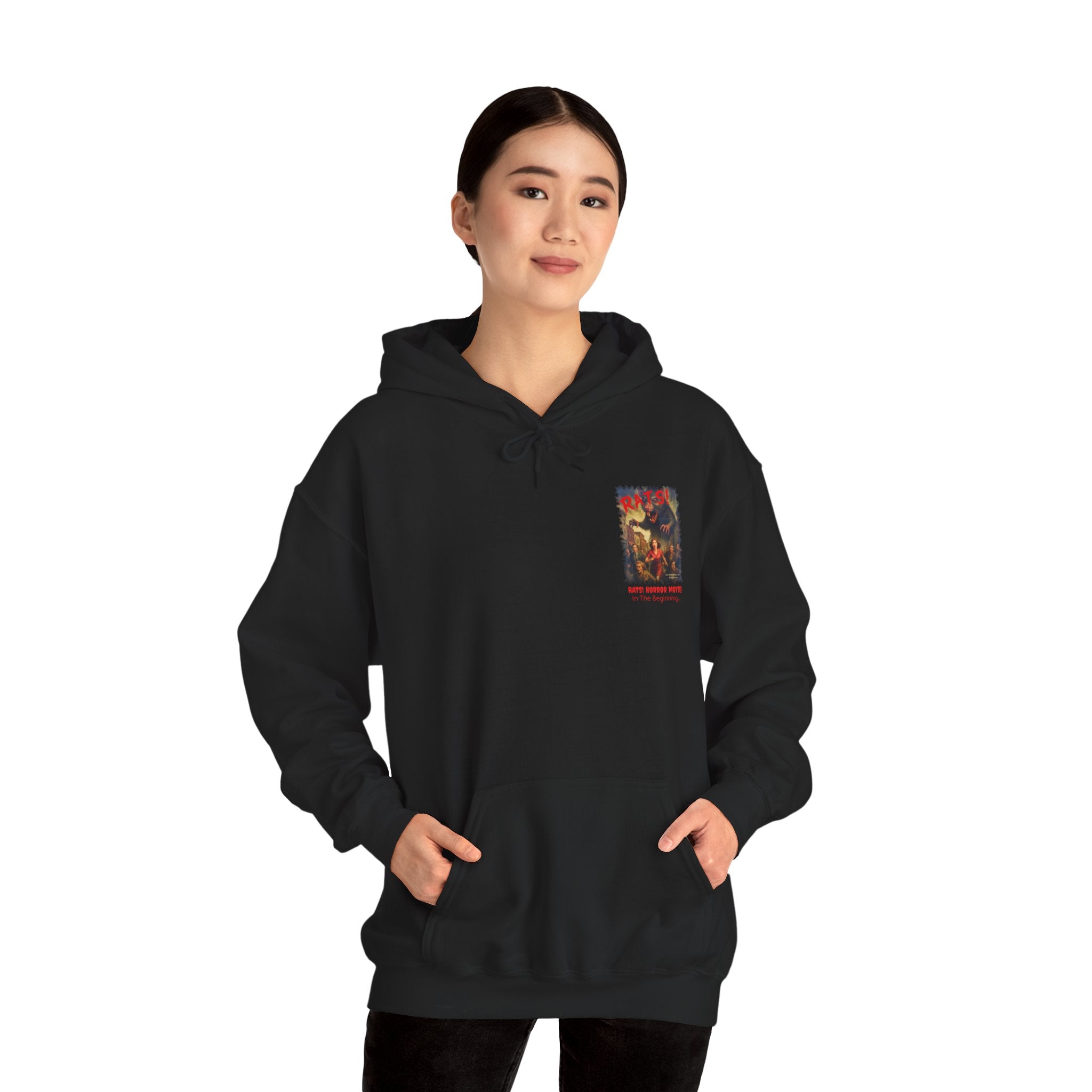 RHD: "RATS!" Small Logo (Blank Back Side) - Unisex Hoodie (Black)