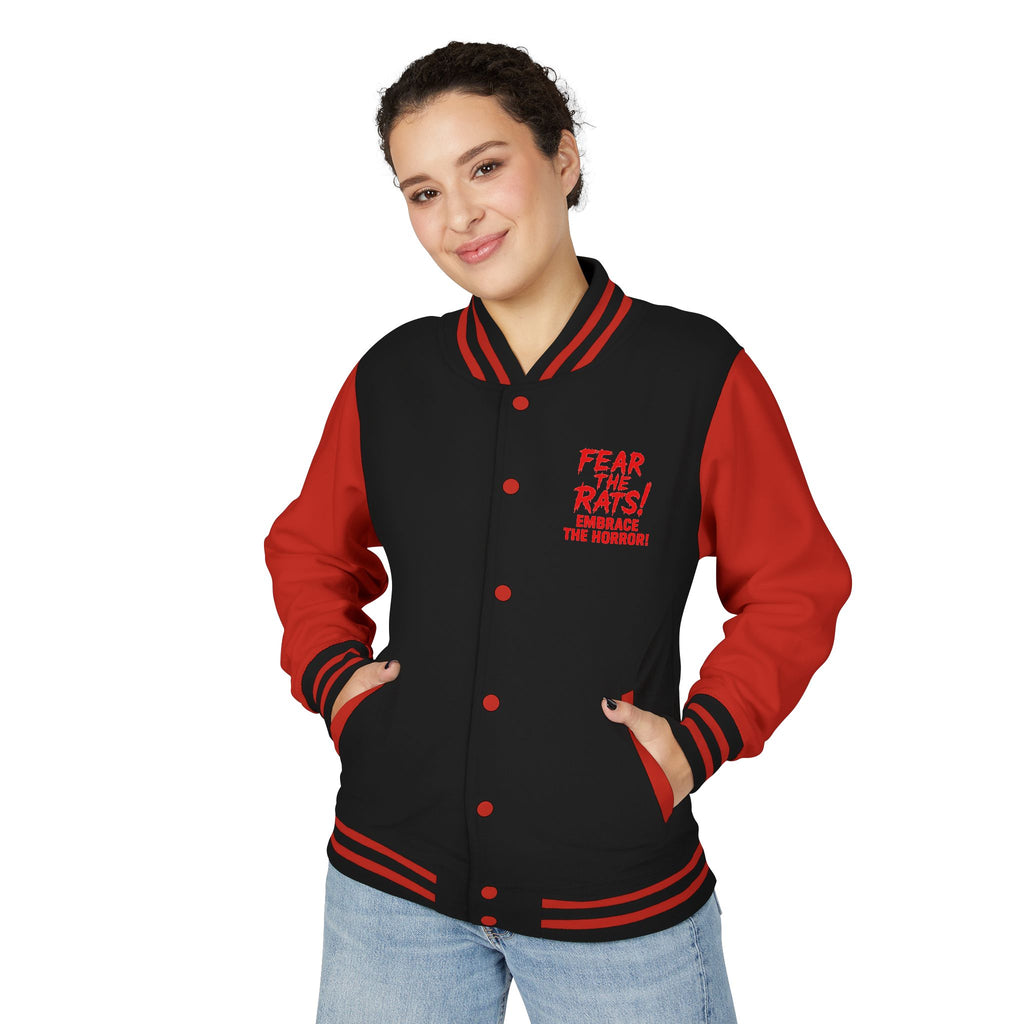 RJK: "RAT" - Unisex Heavyweight Letterman Jacket (Black/Red)