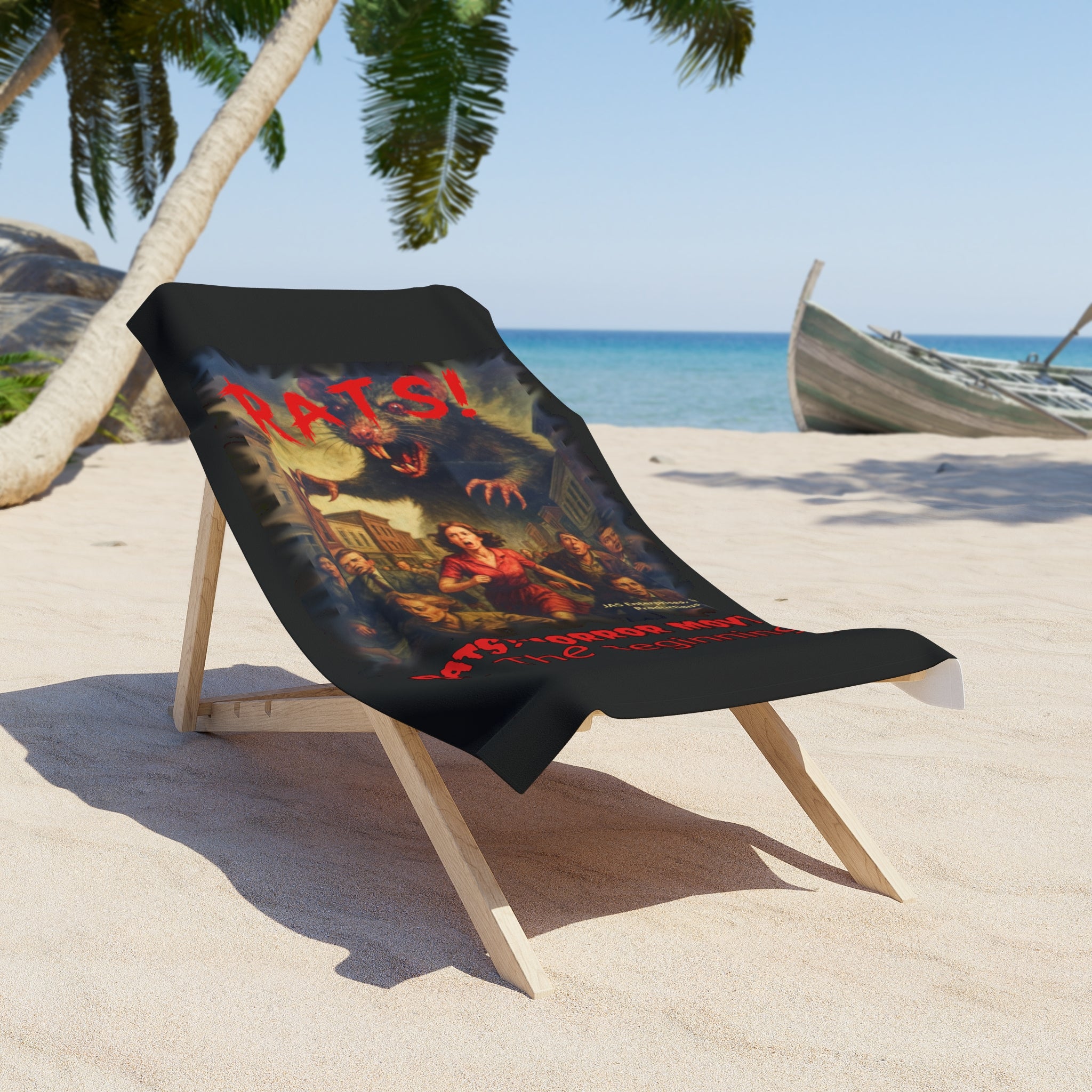 RBT: "RATS!" Logo - Beach Towel - Black