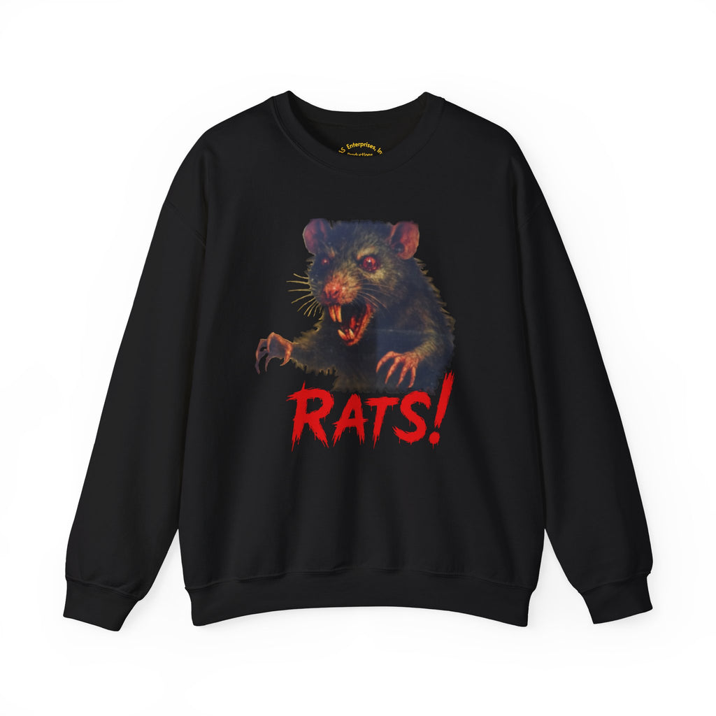 RSS: "RAT" (Fear the Rats! Embrace the Horror! - Back Side) - Unisex Crewneck Sweatshirt (Black)
