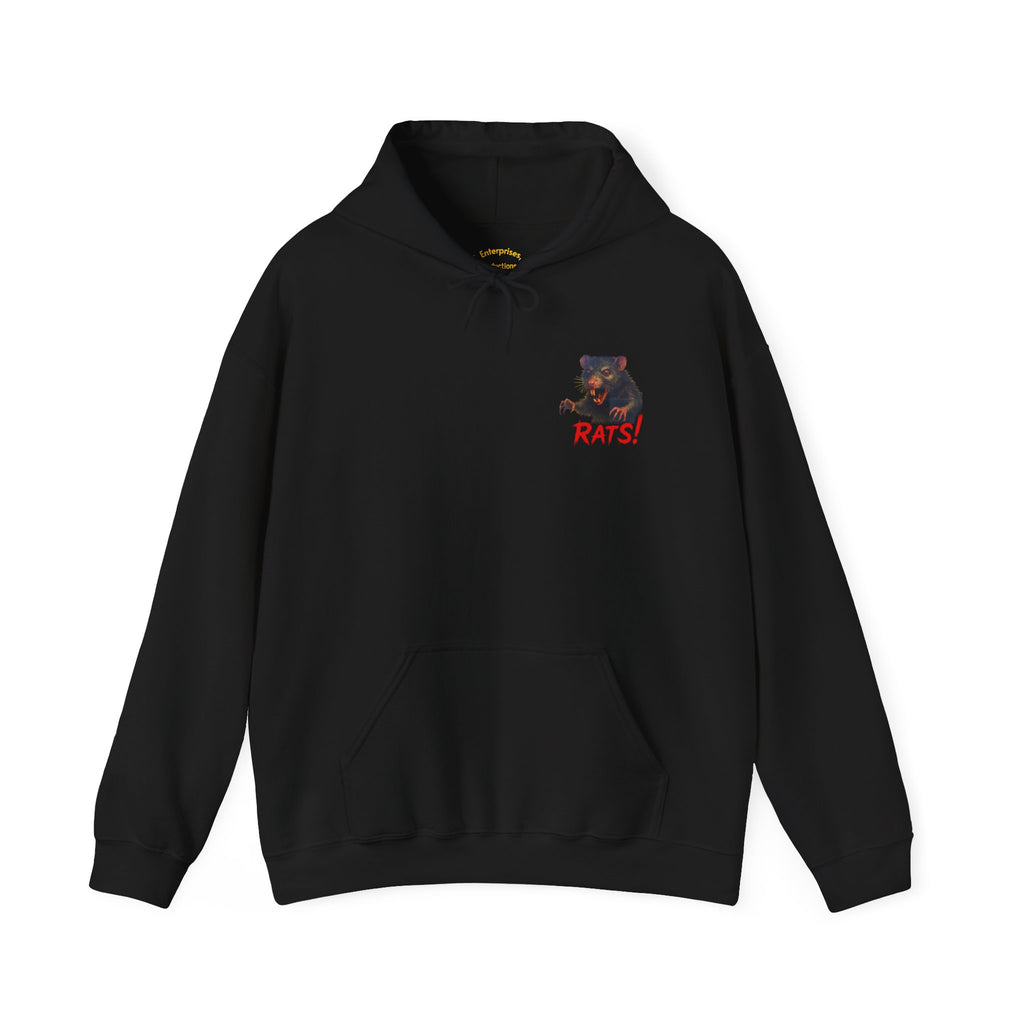 RHD: "RAT" Small Logo (Blank Back Side) - Unisex Hoodie (Black)