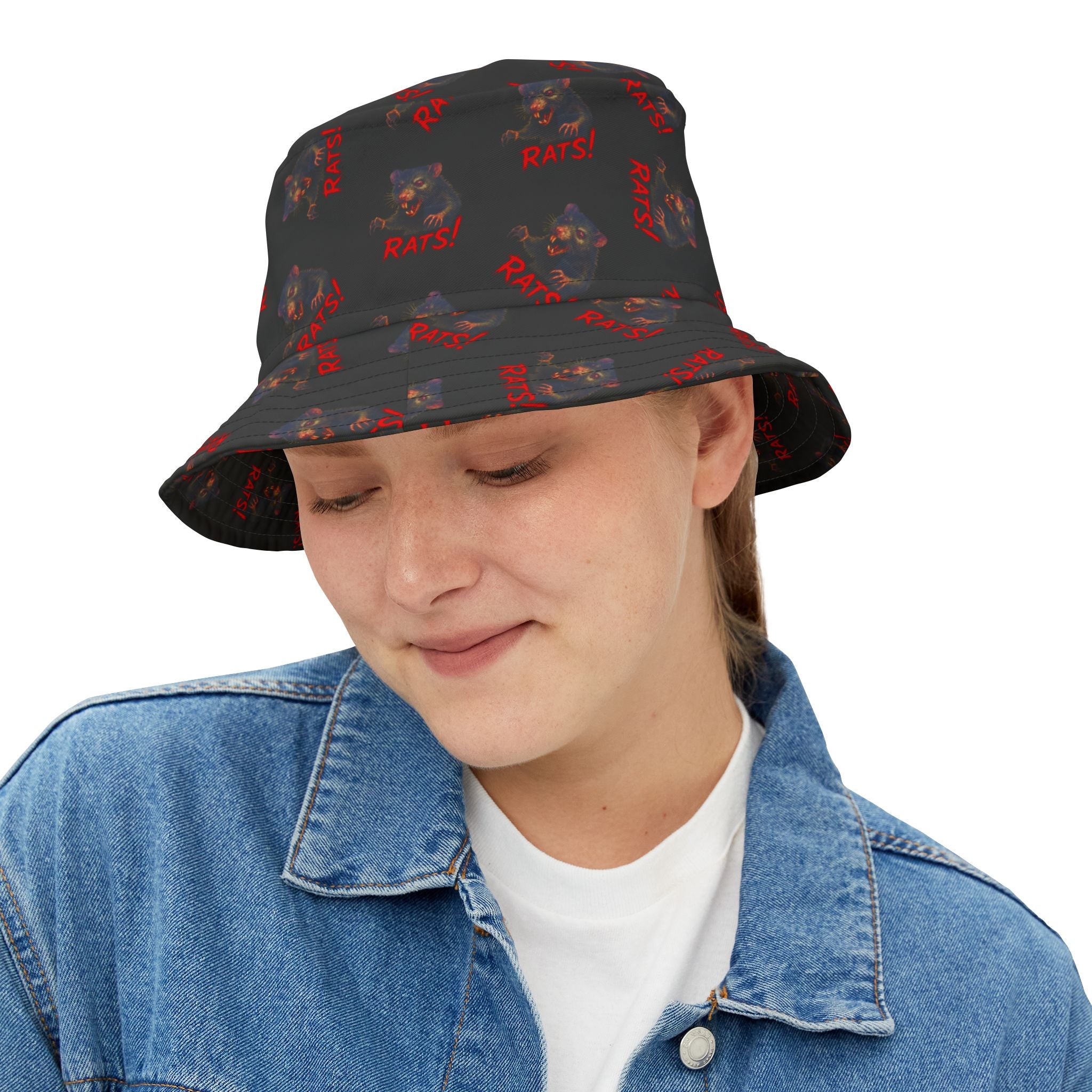 RHT: "RAT" (Multi) - Bucket Hat - Black