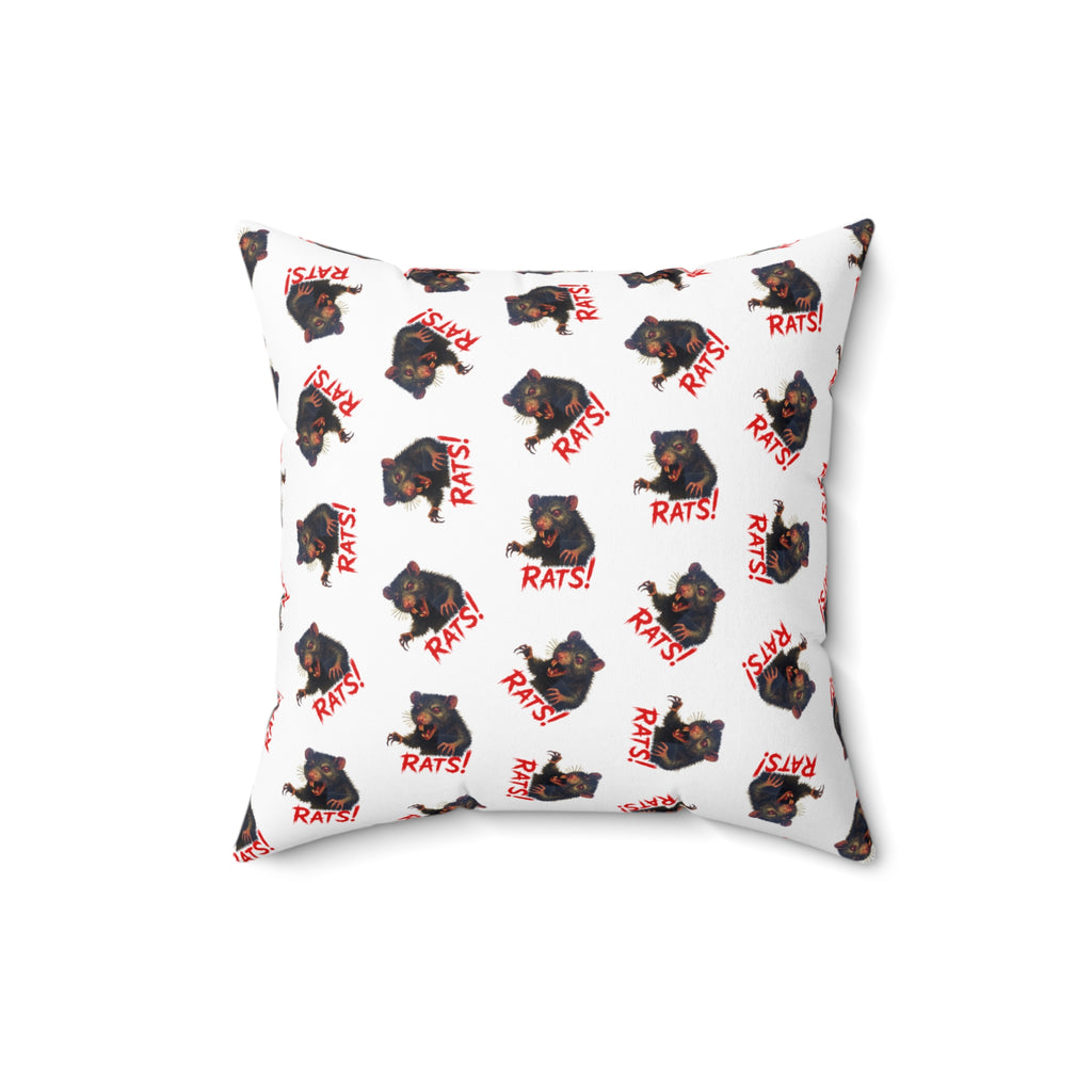 RPW: "RAT" (Multi) - Polyester Throw Pillow - (White)