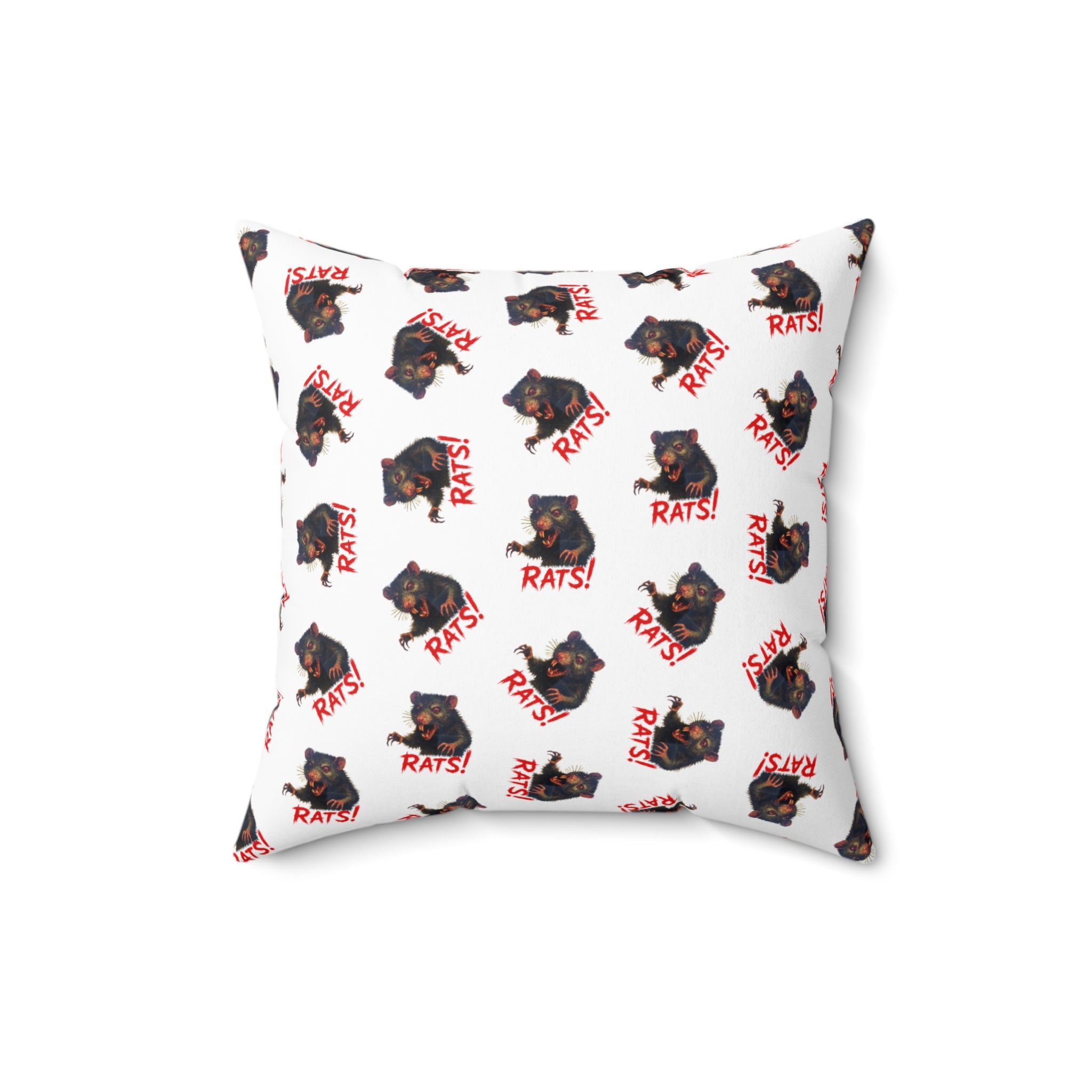 RPW: "RAT" (Multi) - Polyester Throw Pillow - (White)