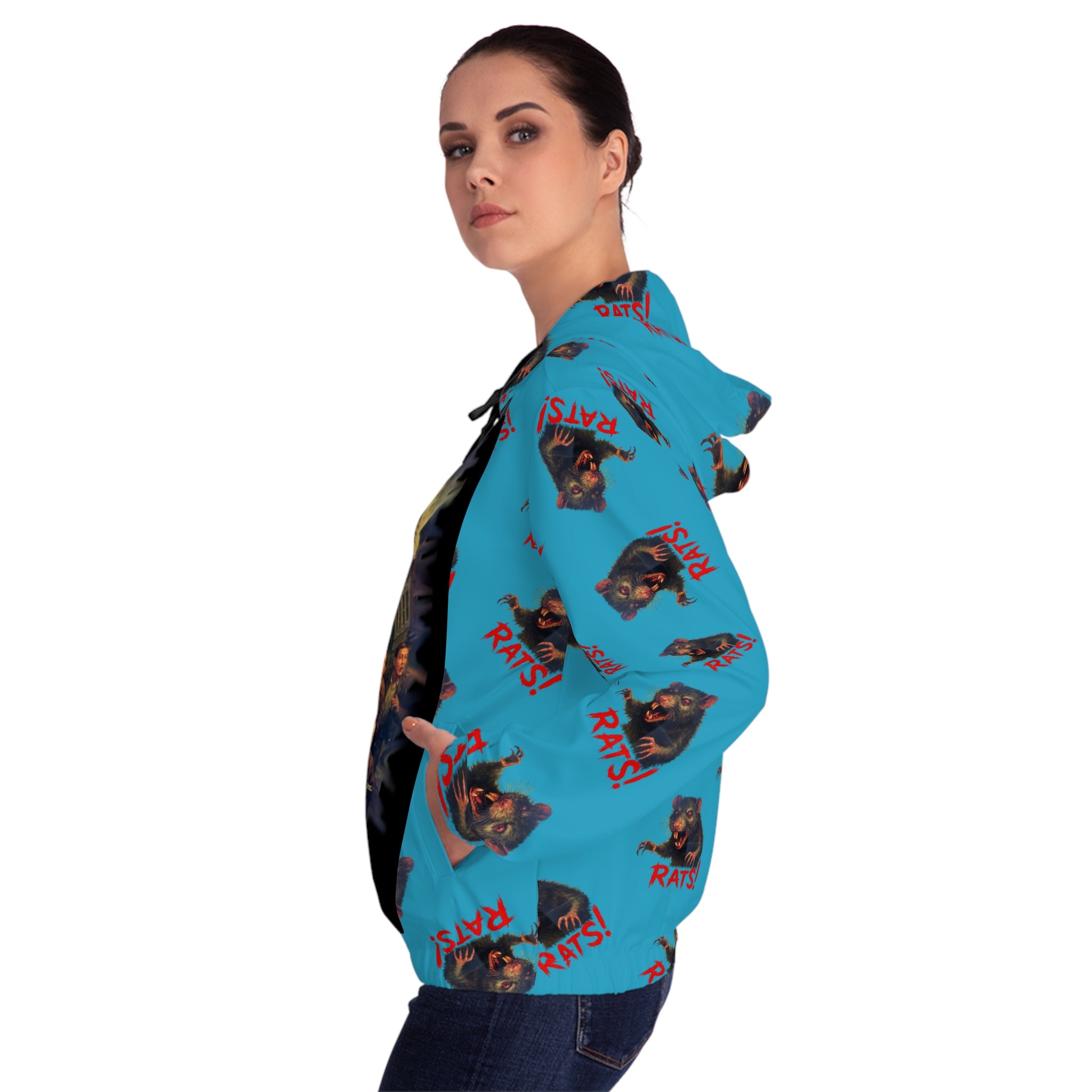 RHD: "RAT" (Multi) - Movie Title Logo - Women’s Full-Zip Hoodie - Turquoise