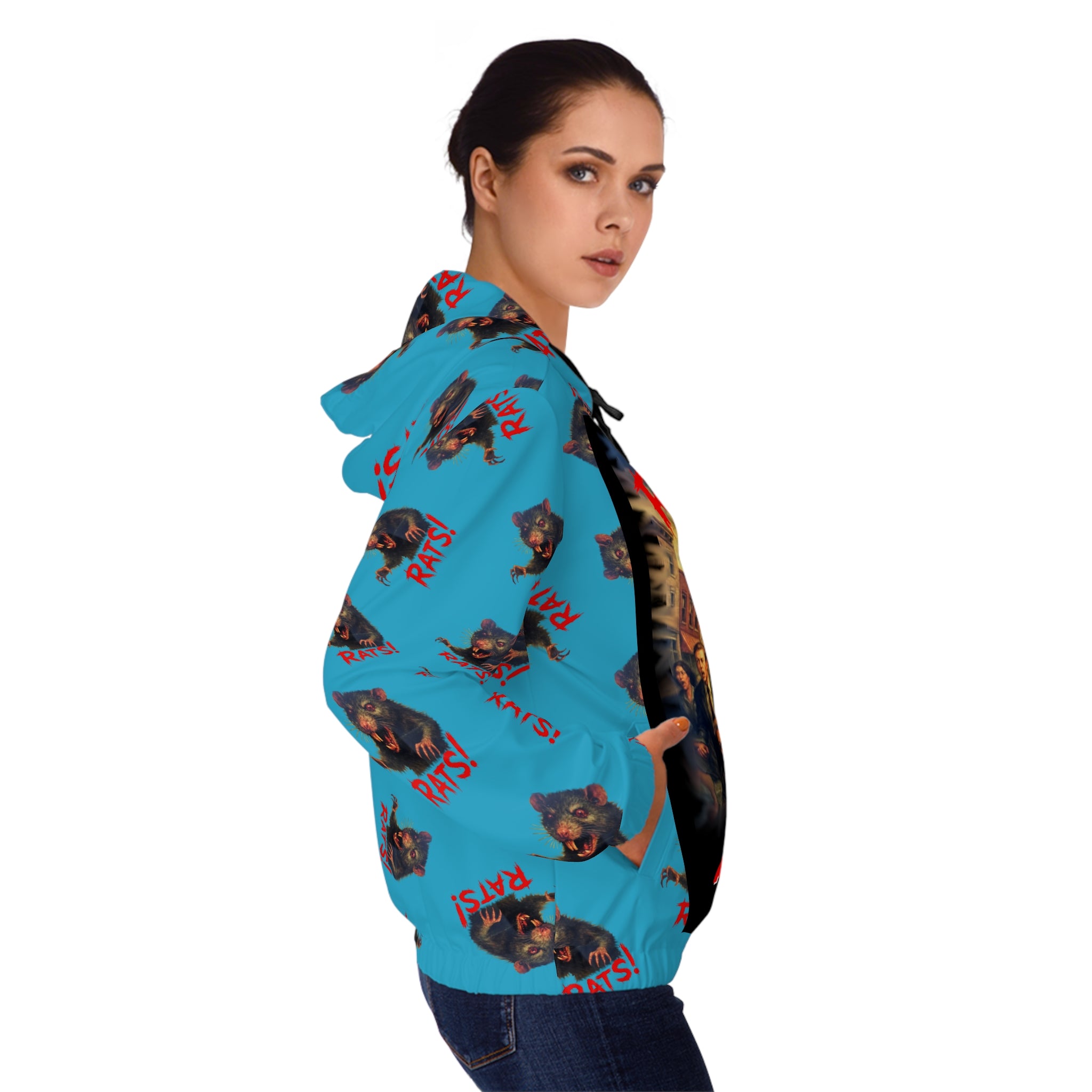 RHD: "RAT" (Multi) - Movie Title Logo - Women’s Full-Zip Hoodie - Turquoise