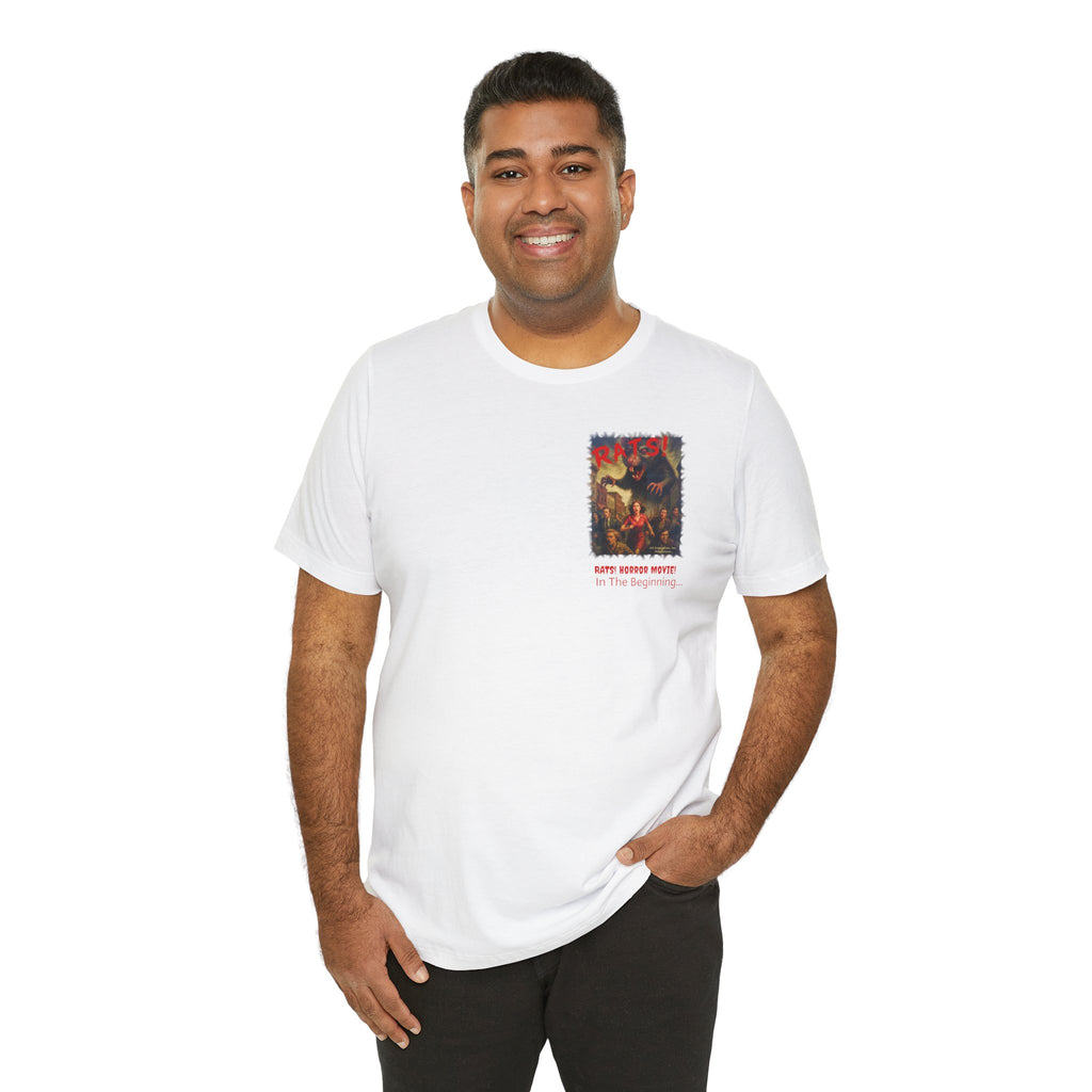 RTS: "RATS!" Small Logo (Front) - Unisex Jersey Short Sleeve Lightweight Tee (White)