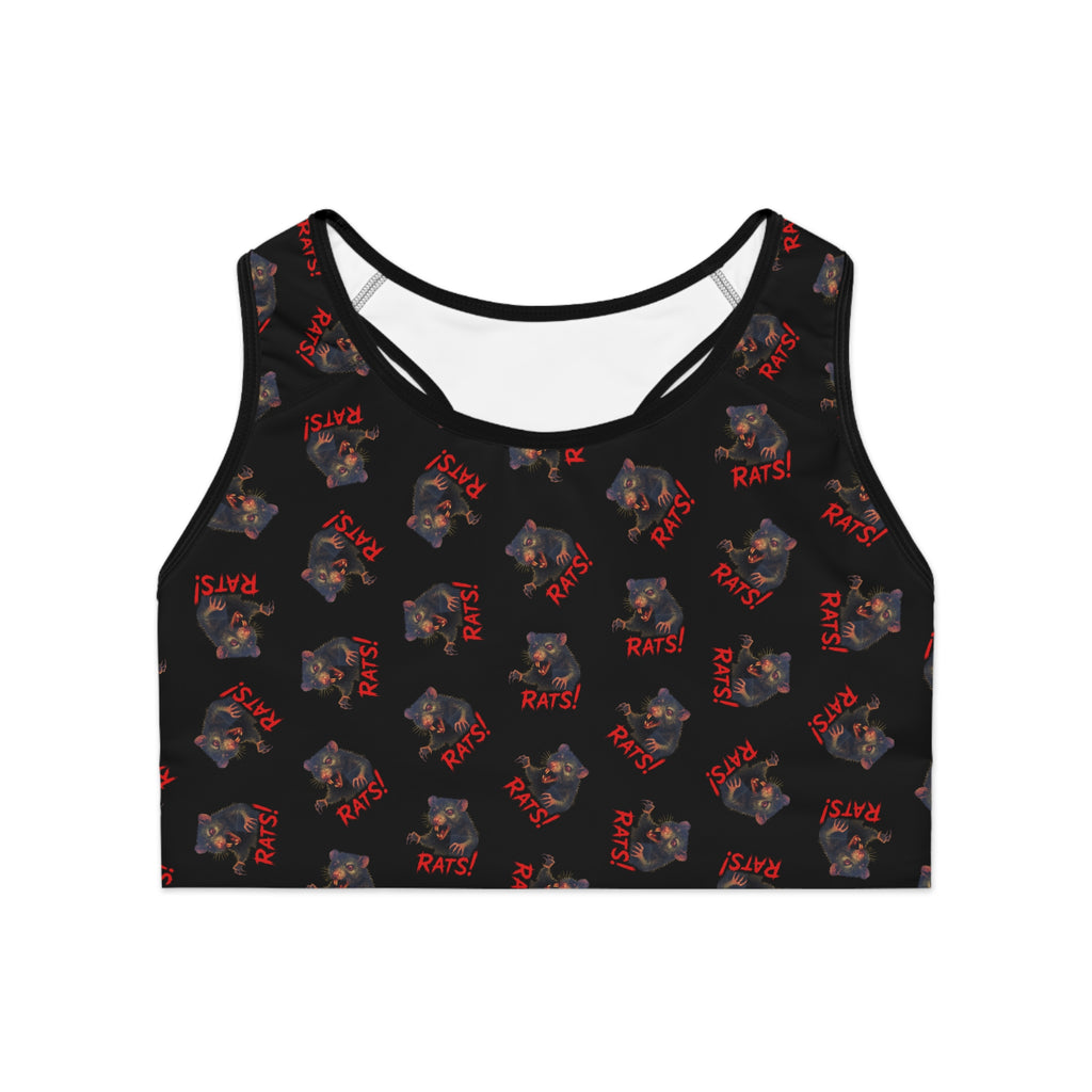 RAW: "RAT" (Multi) - Women's Sports Bra - Black