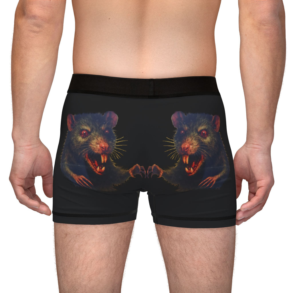 RUG: "Fear the Rats! Embrace the Horror!" (RAT - Back Side) - Men's Boxer Briefs - Black