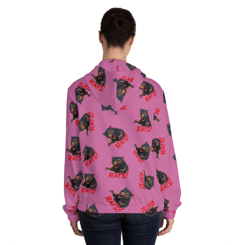 RHD: "RAT" (Multi) - Women’s Full-Zip Hoodie - Pink