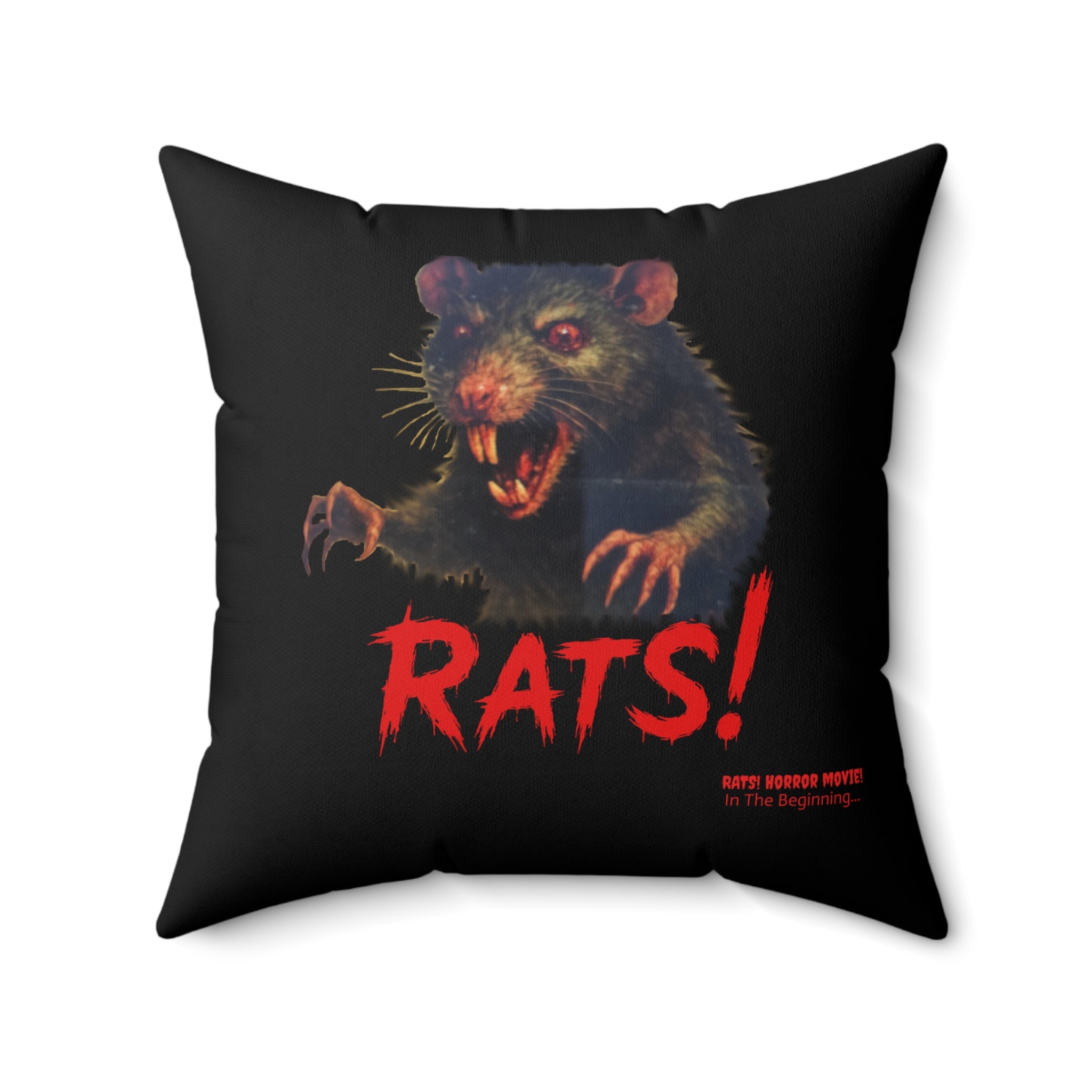 RPW: "RAT" - Polyester Throw Pillow (Black)