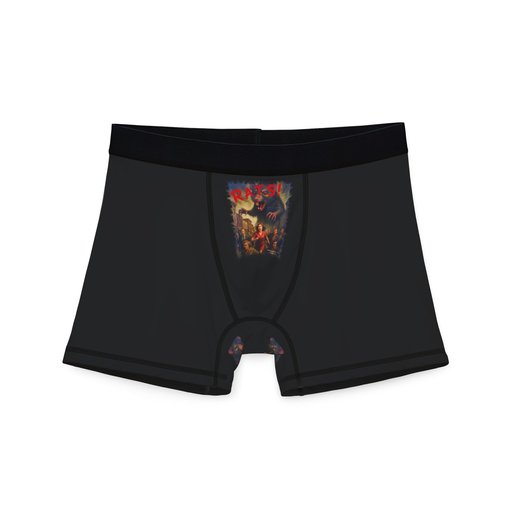 RUG: "RATS!" Logo - "RAT" Underneath - (Blank Back Side) - Men's Boxer Briefs - Black