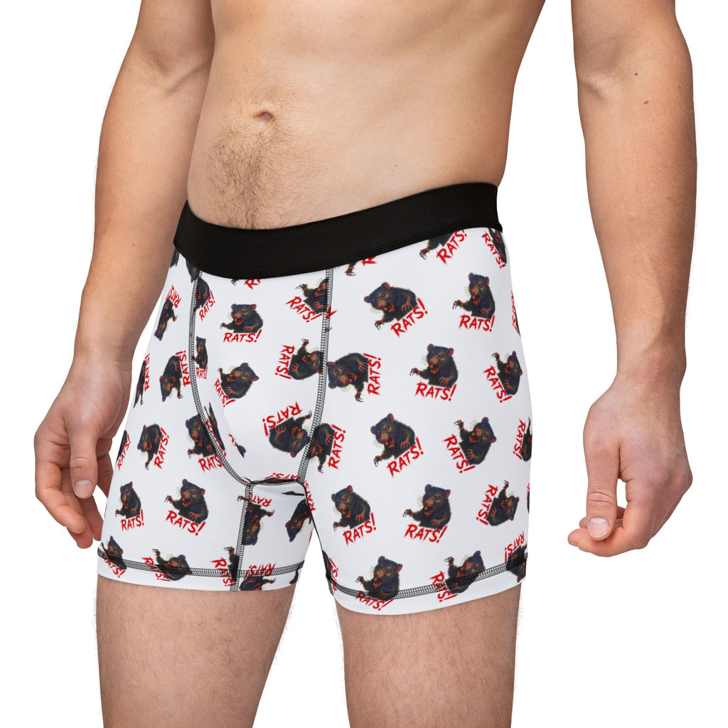 RUG: "RAT" (Multi) - Men's Boxer Briefs - White