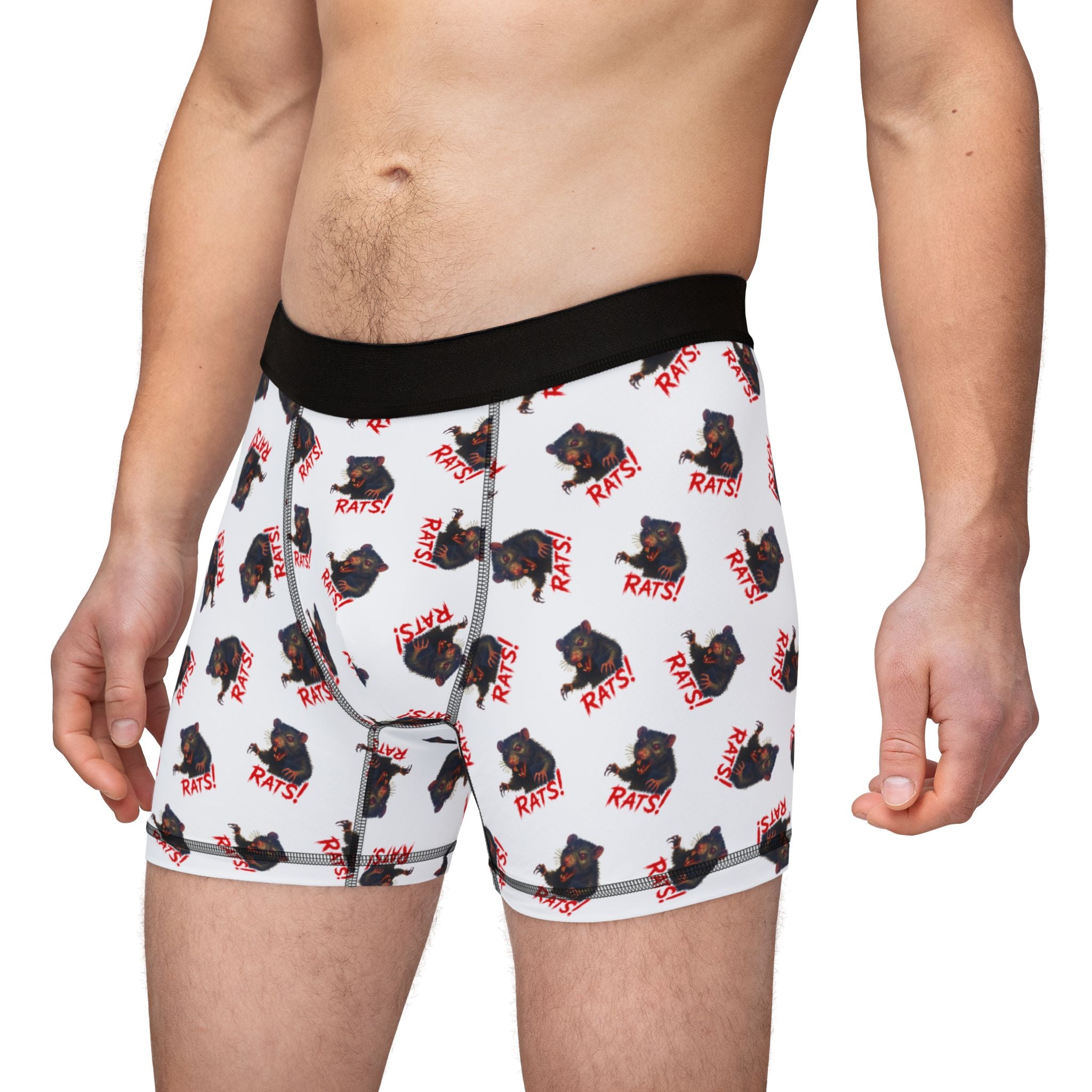 RUG: "RAT" (Multi) - Men's Boxer Briefs - White