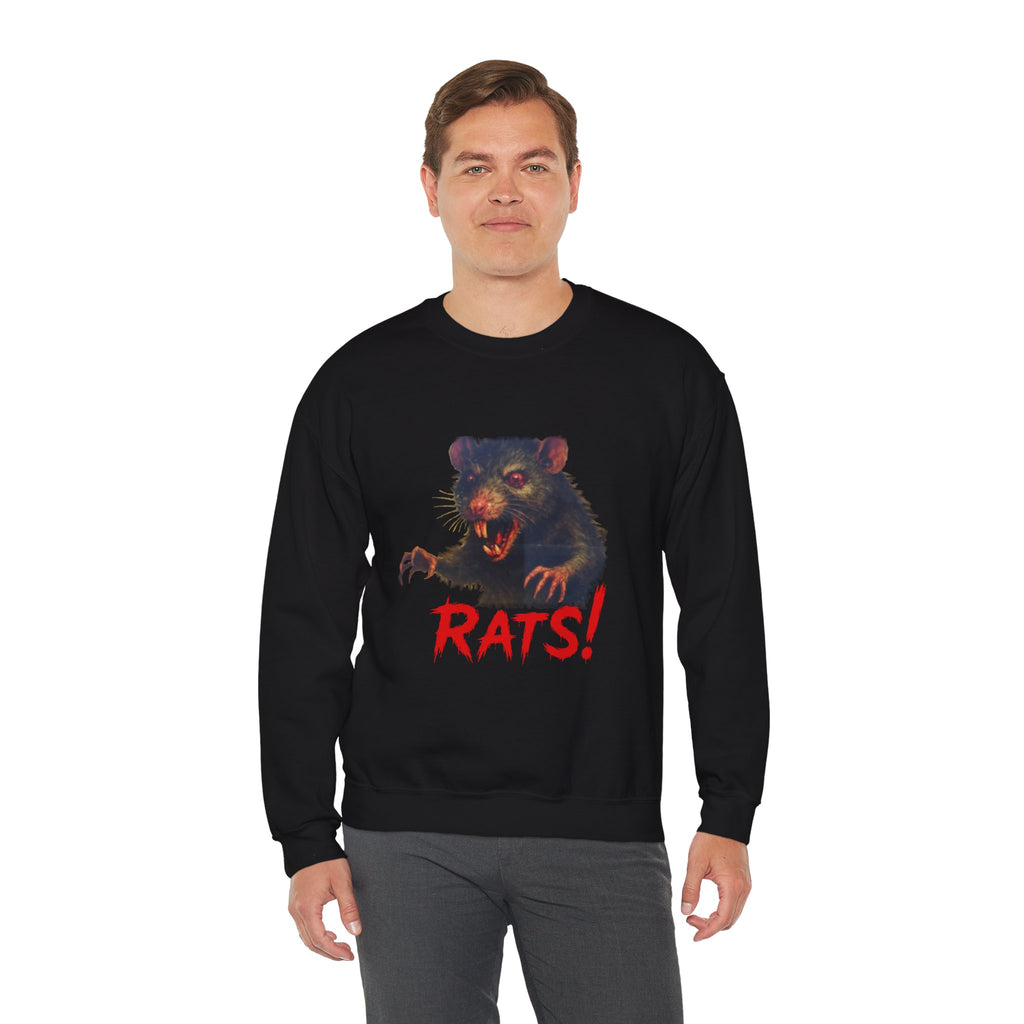 RSS: "RAT" (Blank Back Side) - Unisex Crewneck Sweatshirt (Black)