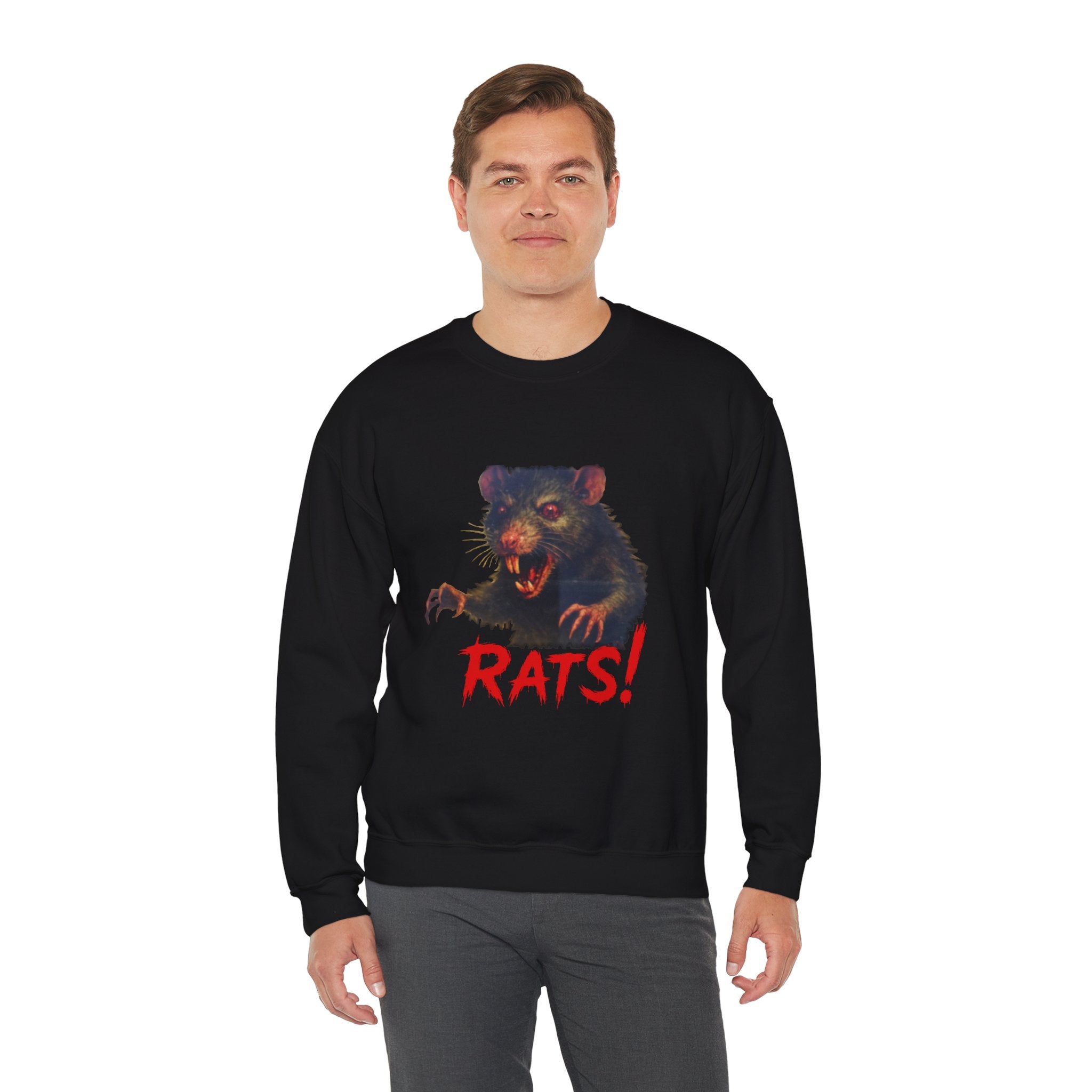 RSS: "RAT" (Blank Back Side) - Unisex Crewneck Sweatshirt (Black)