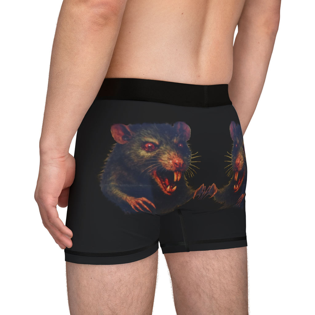 RUG: "Fear the Rats! Embrace the Horror!" (RAT - Back Side) - Men's Boxer Briefs - Black