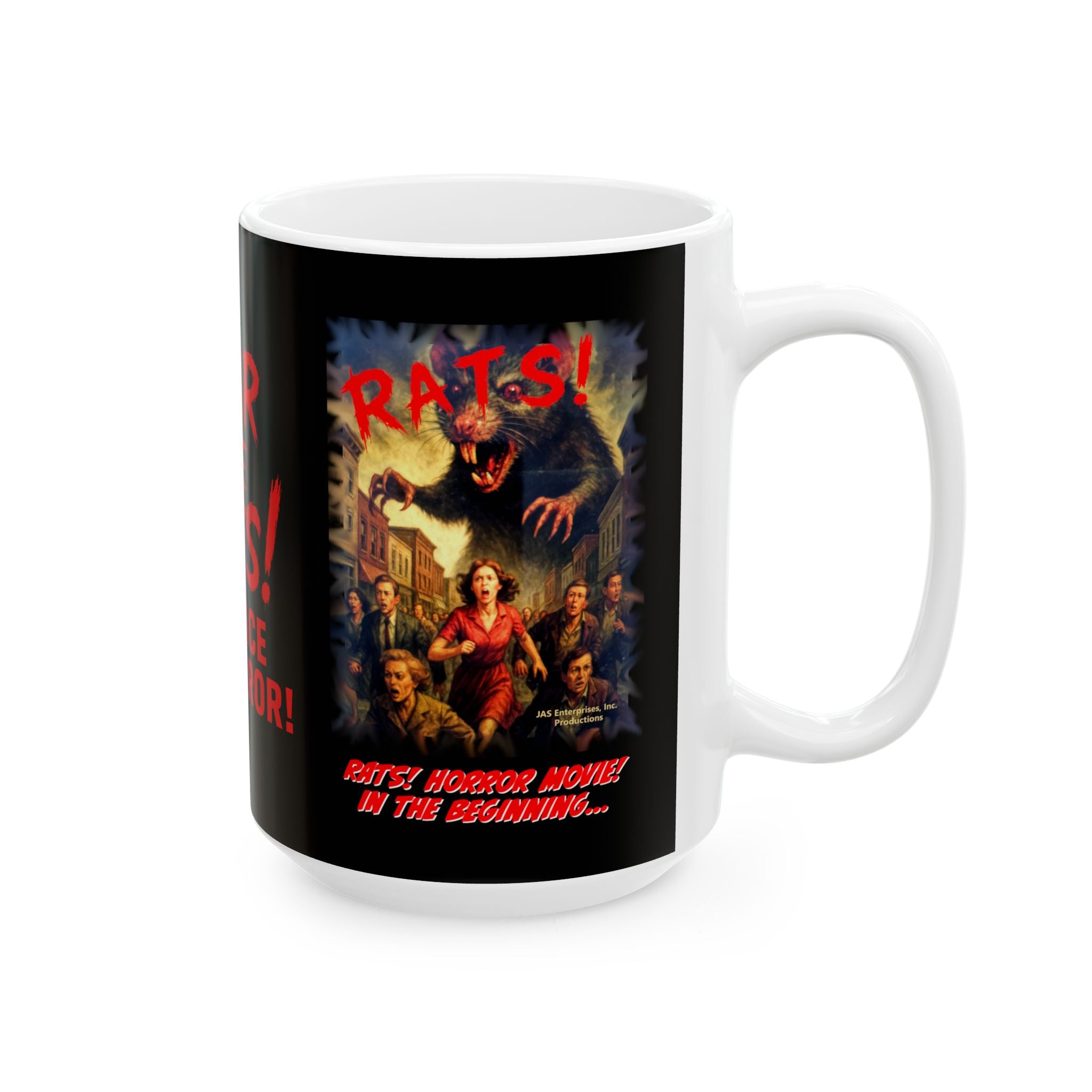 RMG: "Rats! Horror Movie! In The Beginning..." Movie Title Logo - Ceramic Mug (11oz, 15oz)
