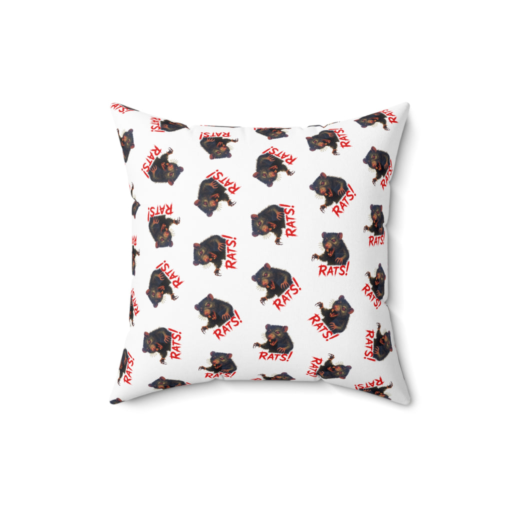 RPW: "RAT" (Multi) - Polyester Throw Pillow - (White)