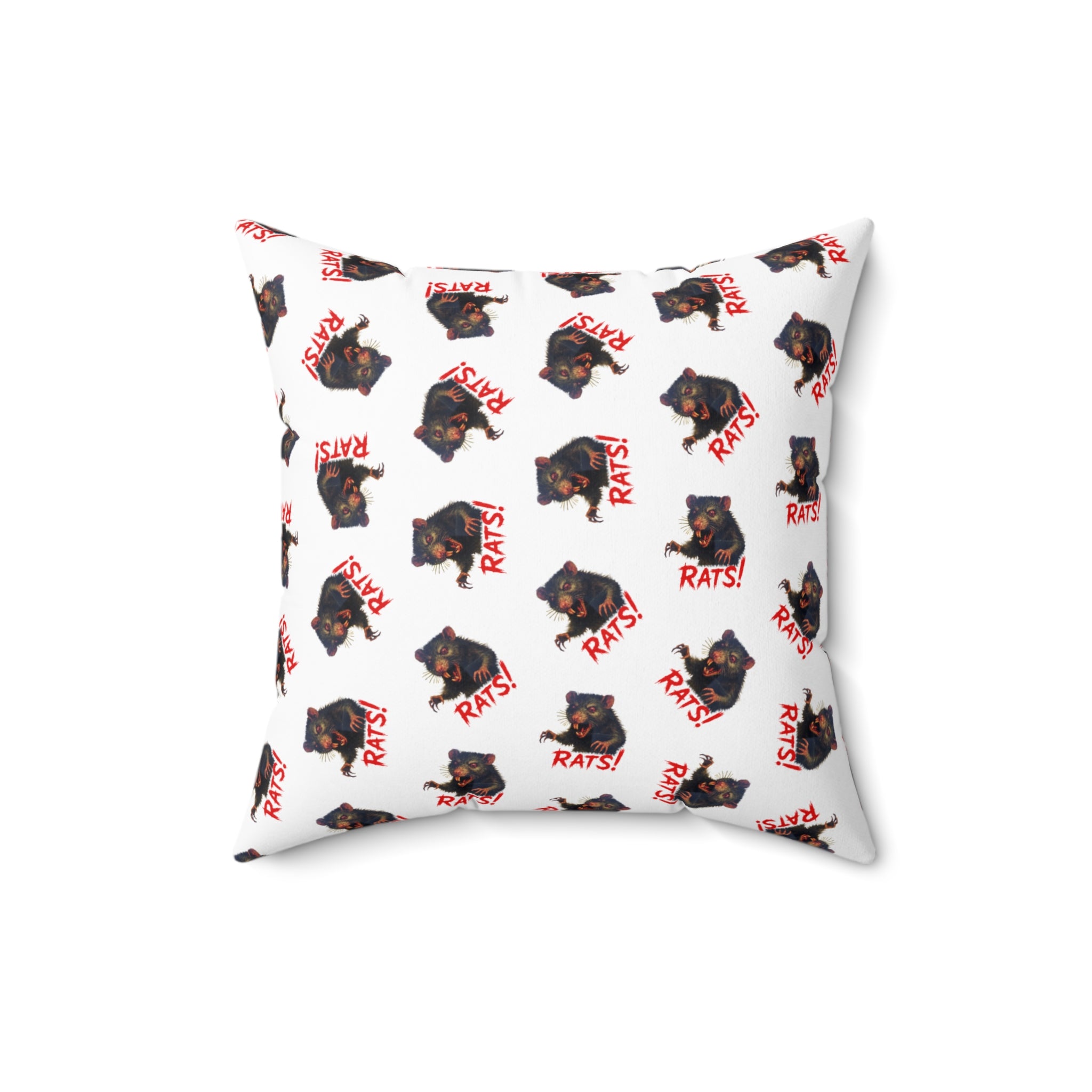 RPW: "RAT" (Multi) - Polyester Throw Pillow - (White)