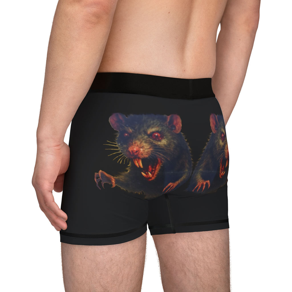 RUG: "Fear the Rats! Embrace the Horror!" (RAT Reversed - Back Side) - Men's Boxer Briefs - Black