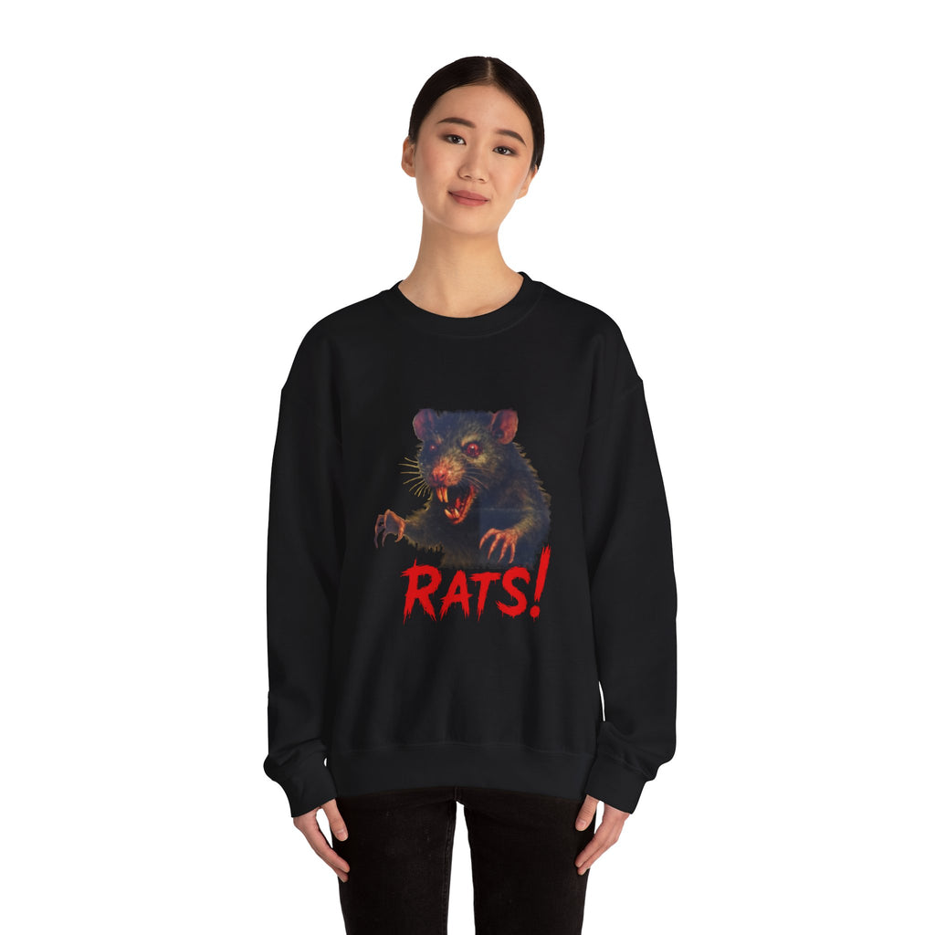 RSS: "RAT" (Blank Back Side) - Unisex Crewneck Sweatshirt (Black)