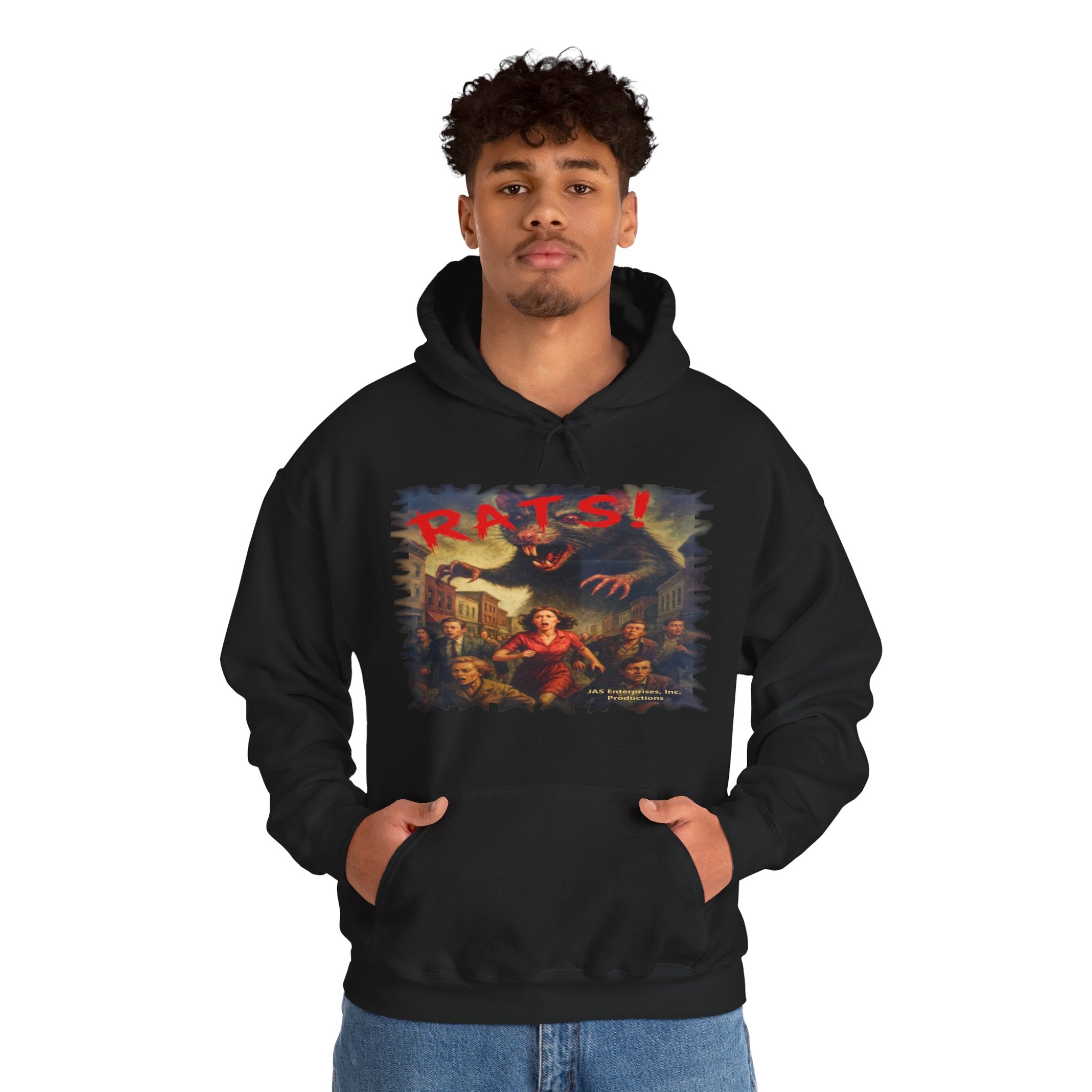 RHD: "RATS!" Logo (Fear the Rats! Embrace the Horror! - Back Side) - Unisex Hoodie (Black)