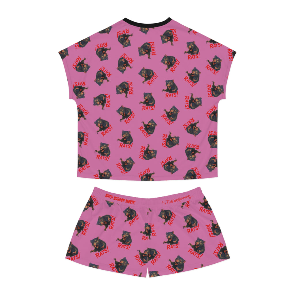 RPJ: "RAT" (Multi) - Women's Short Pajama Set - Pink