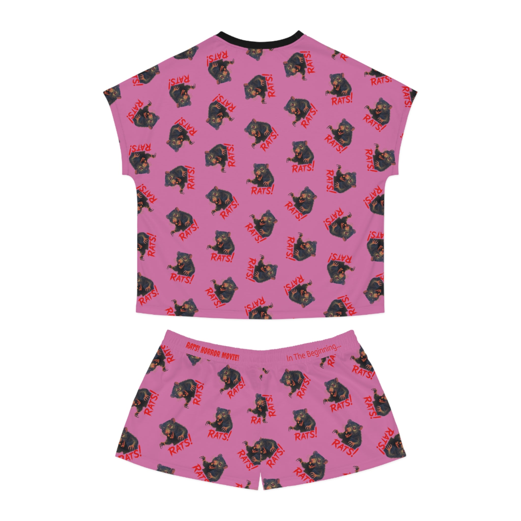 RPJ: "RAT" (Multi) - Women's Short Pajama Set - Pink