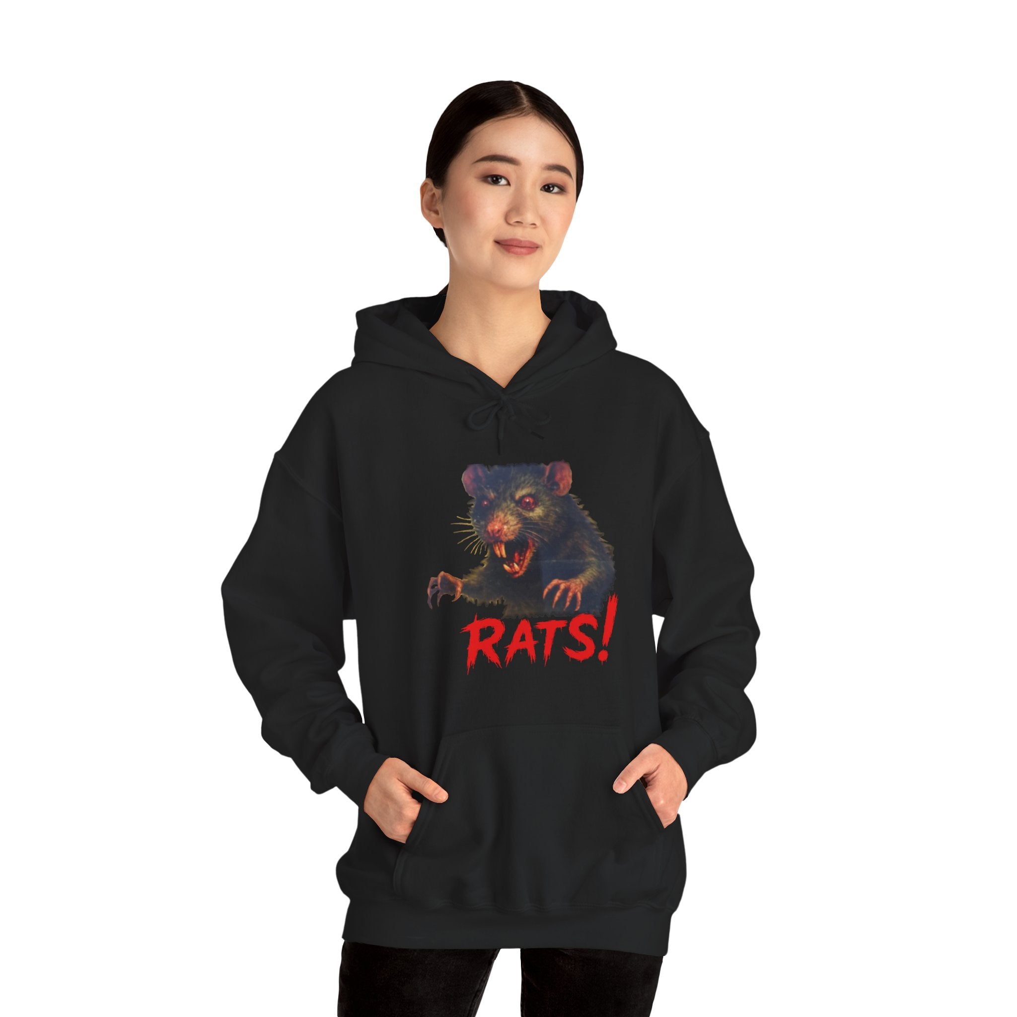 RHD: "RAT" (Fear the Rats! Embrace the Horror! - Back Side) - Unisex Hoodie (Black)